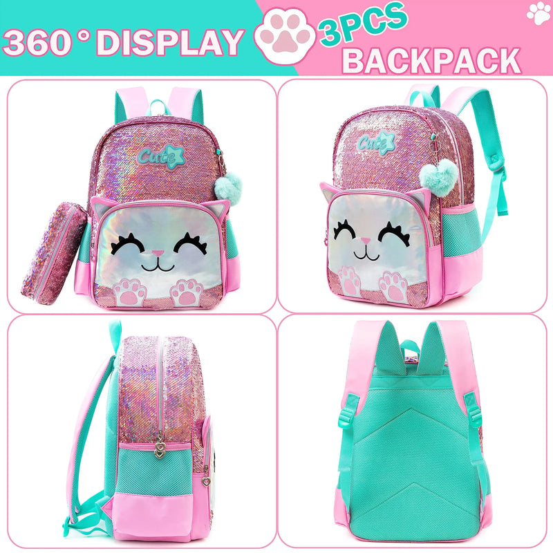 Backpack Glamour with Lunch Box and Pencil Case